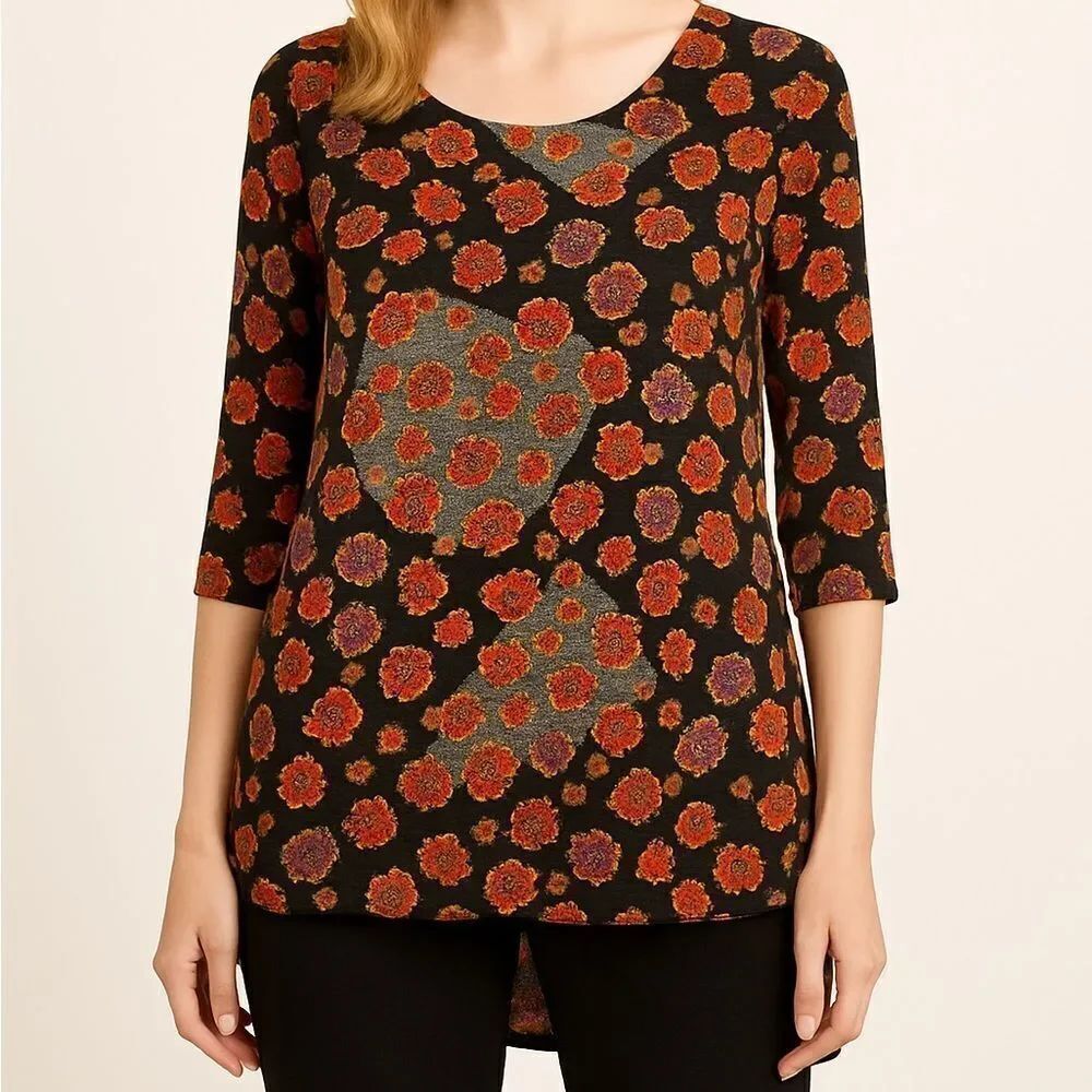 Lularoe Irma Popover Floral Top Purple/Red/Gray Size Large